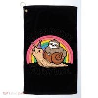 I Love Sloths Snails Positive Sayings Quotes About Life Funny Gift Golf Towel thumb 0
