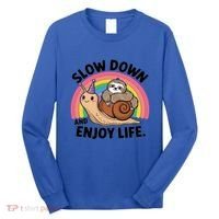 I Love Sloths Snails Positive Sayings Quotes About Life Funny Gift Long Sleeve Shirt thumb 0