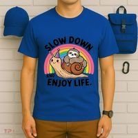 I Love Sloths Snails Positive Sayings Quotes About Life Funny Gift T-Shirt thumb 6