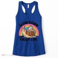 I Love Sloths Snails Positive Sayings Quotes About Life Funny Gift Women's Tank Top thumb 0