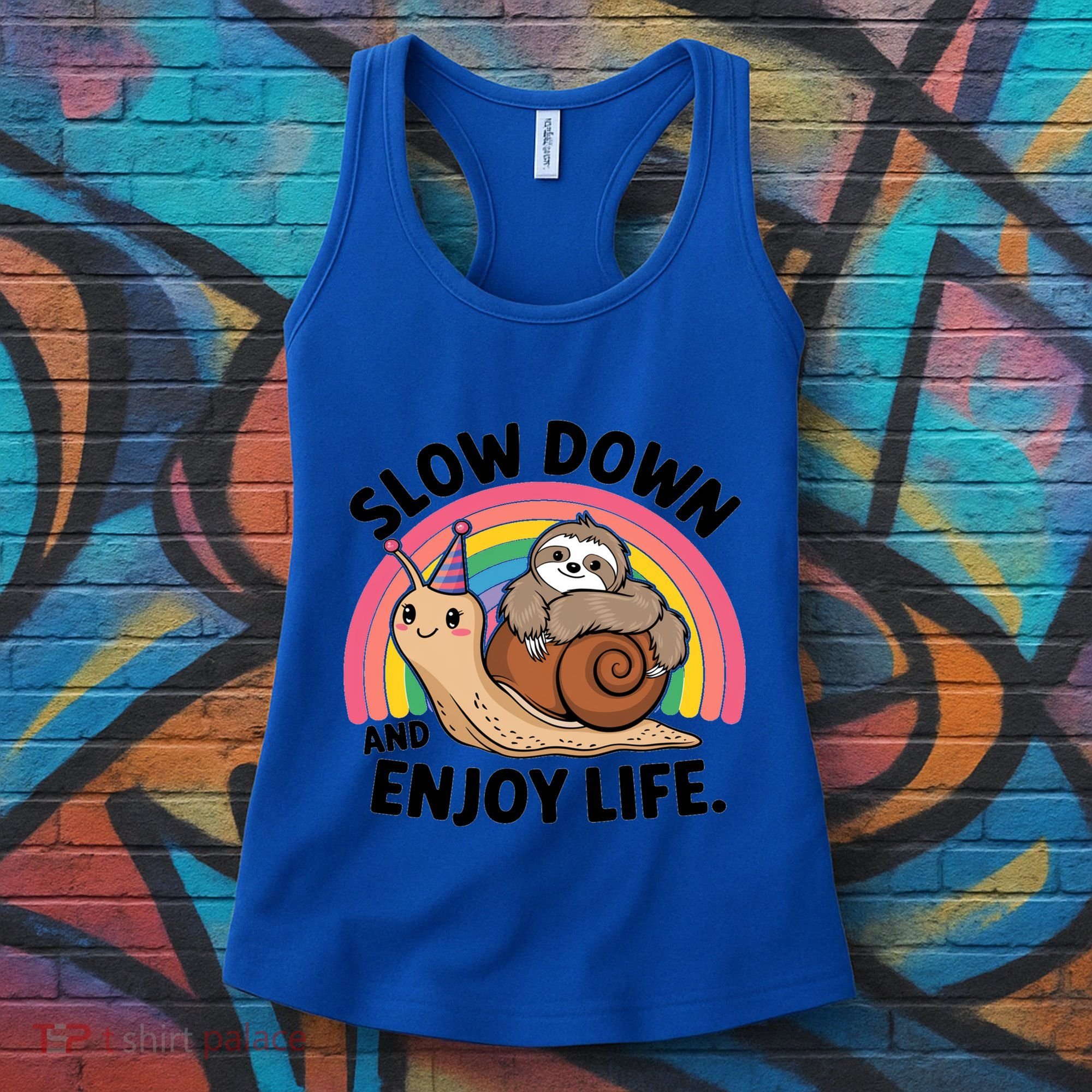 I Love Sloths Snails Positive Sayings Quotes About Life Funny Gift Women's Tank Top