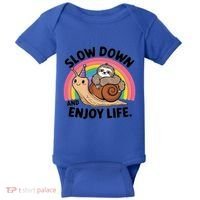 I Love Sloths Snails Positive Sayings Quotes About Life Funny Gift Baby Bodysuit thumb 0