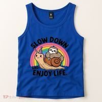 I Love Sloths Snails Positive Sayings Quotes About Life Funny Gift Tank Top thumb 2