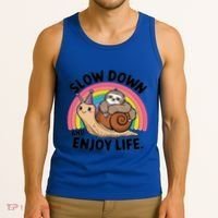 I Love Sloths Snails Positive Sayings Quotes About Life Funny Gift Tank Top thumb 3