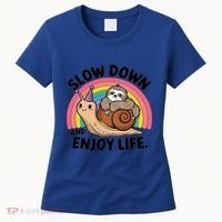 I Love Sloths Snails Positive Sayings Quotes About Life Funny Gift Women's T-Shirt thumb 0