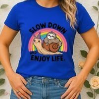 I Love Sloths Snails Positive Sayings Quotes About Life Funny Gift Women's T-Shirt thumb 2