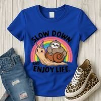 I Love Sloths Snails Positive Sayings Quotes About Life Funny Gift Women's T-Shirt thumb 3