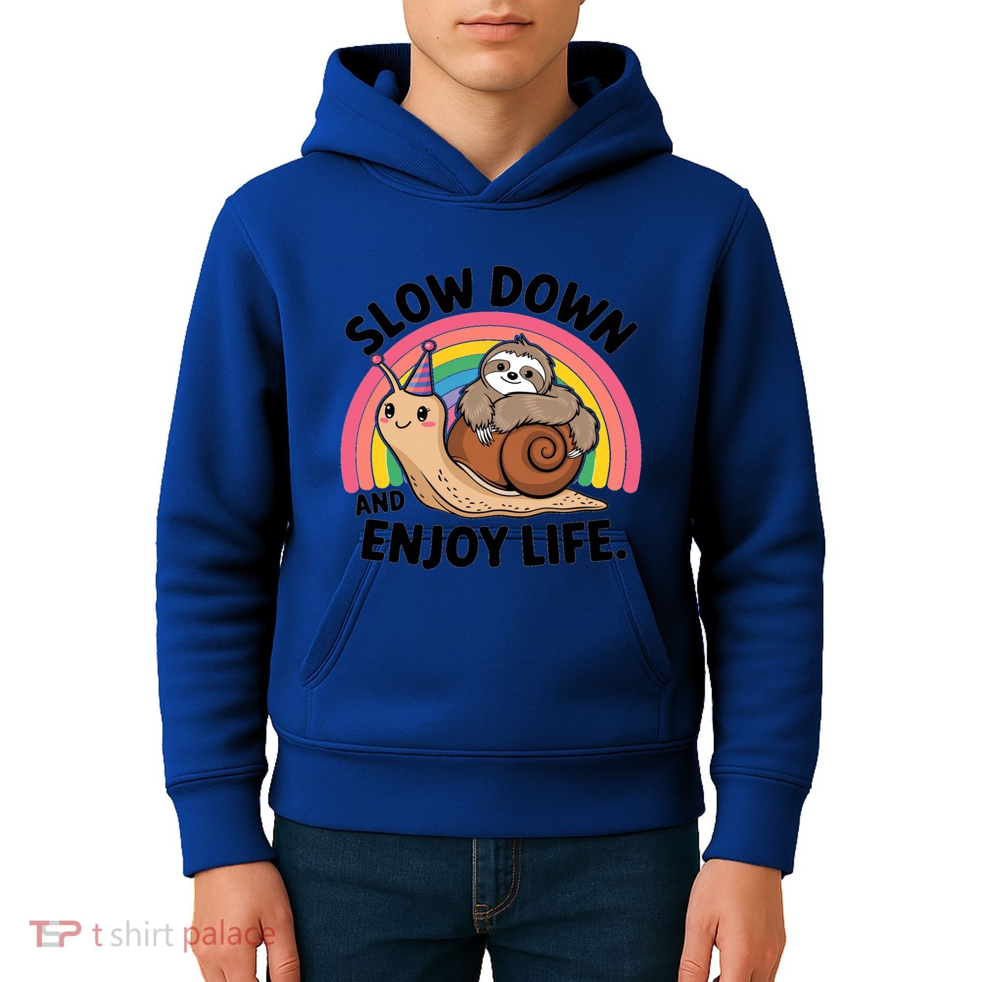 I Love Sloths Snails Positive Sayings Quotes About Life Funny Gift Kids Hoodie