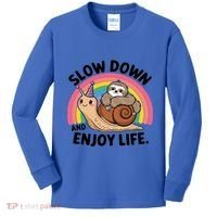 I Love Sloths Snails Positive Sayings Quotes About Life Funny Gift Kids Long Sleeve Shirt thumb 0