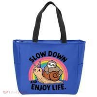 I Love Sloths Snails Positive Sayings Quotes About Life Funny Gift Tote Bag thumb 0