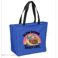 I Love Sloths Snails Positive Sayings Quotes About Life Funny Gift Tote Bag thumb 2