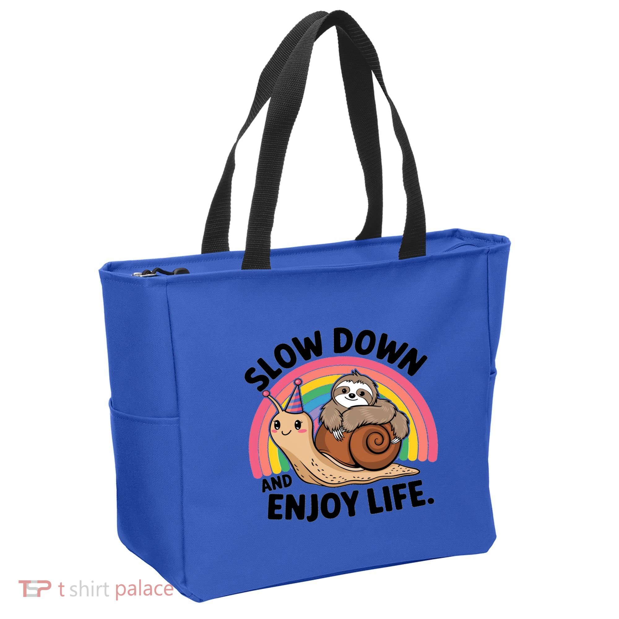 I Love Sloths Snails Positive Sayings Quotes About Life Funny Gift Tote Bag