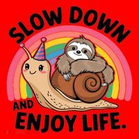 I Love Sloths Snails Positive Sayings Quotes About Life Funny Gift Santa Hat thumb 1