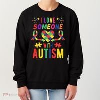 I Love Someone With Autism Ribbon Heart Women's Sweatshirt thumb 0