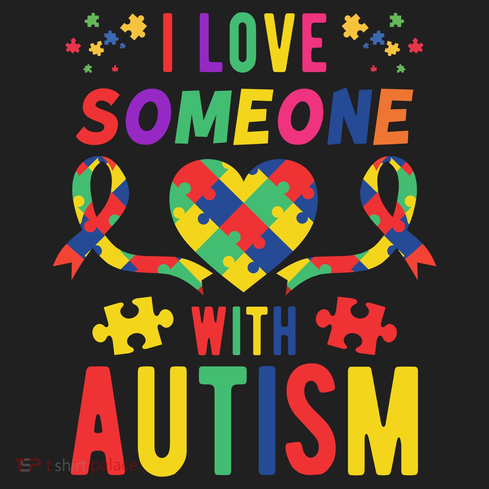 I Love Someone With Autism Ribbon Heart Women's Sweatshirt