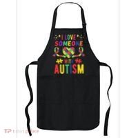 I Love Someone With Autism Ribbon Heart Apron thumb 0