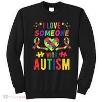 I Love Someone With Autism Ribbon Heart Sweatshirt thumb 0