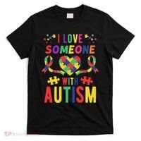 I Love Someone With Autism Ribbon Heart T-Shirt thumb 0