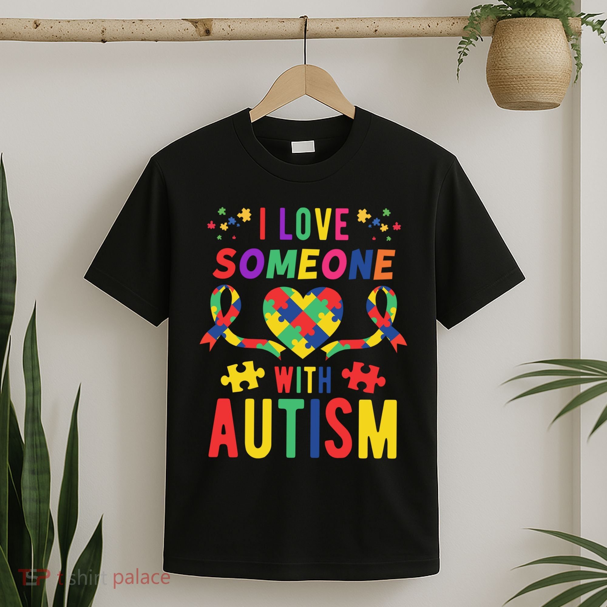I Love Someone With Autism Ribbon Heart T-Shirt
