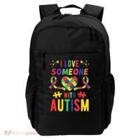I Love Someone With Autism Ribbon Heart Backpack thumb 0