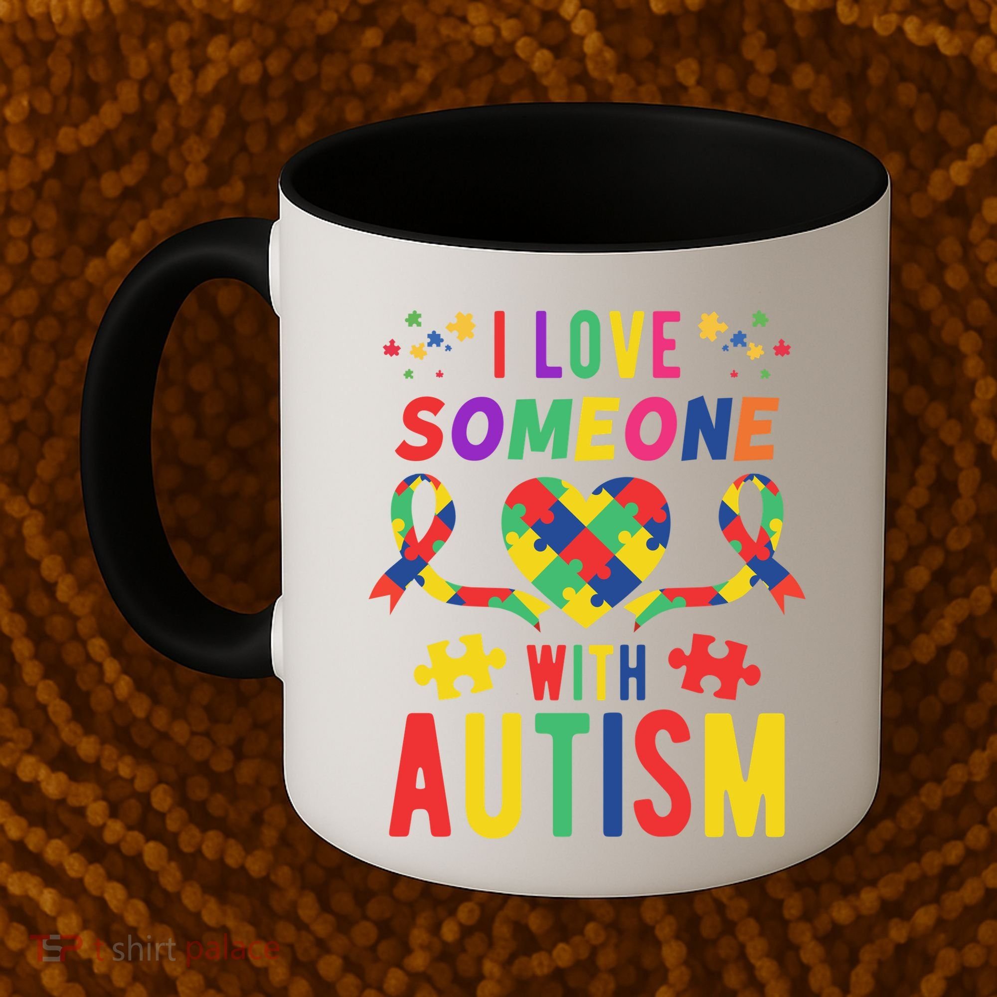 I Love Someone With Autism Ribbon Heart Coffee Mug