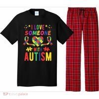 I Love Someone With Autism Ribbon Heart Pajama Set thumb 0