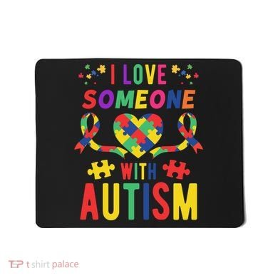 I Love Someone With Autism Ribbon Heart Mousepad