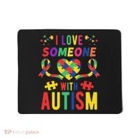 I Love Someone With Autism Ribbon Heart Mousepad thumb 0