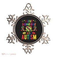 I Love Someone With Autism Ribbon Heart Ornament thumb 0