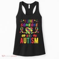 I Love Someone With Autism Ribbon Heart Women's Tank Top thumb 0