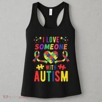 I Love Someone With Autism Ribbon Heart Women's Tank Top thumb 3