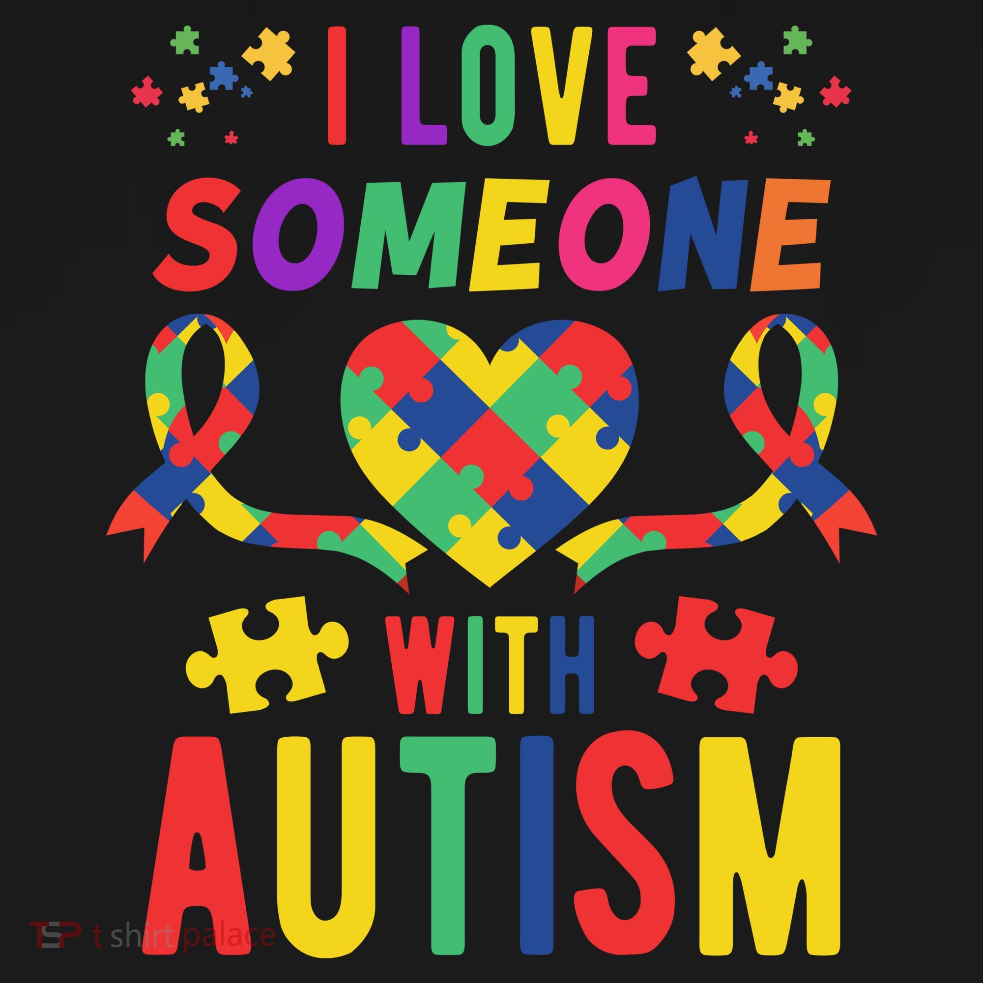 I Love Someone With Autism Ribbon Heart Baby Bodysuit