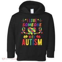 I Love Someone With Autism Ribbon Heart Toddler Hoodie thumb 0