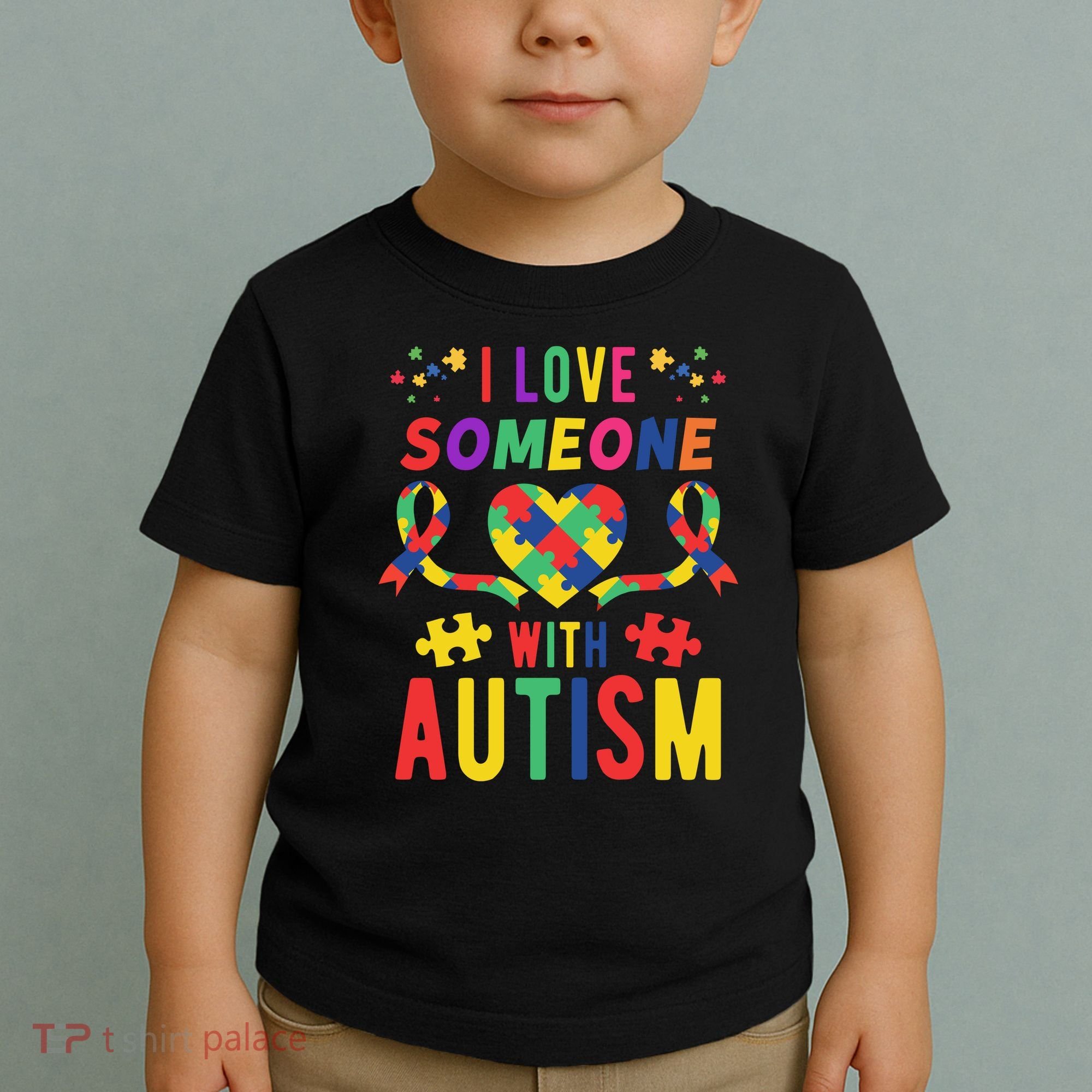 I Love Someone With Autism Ribbon Heart Toddler T-Shirt