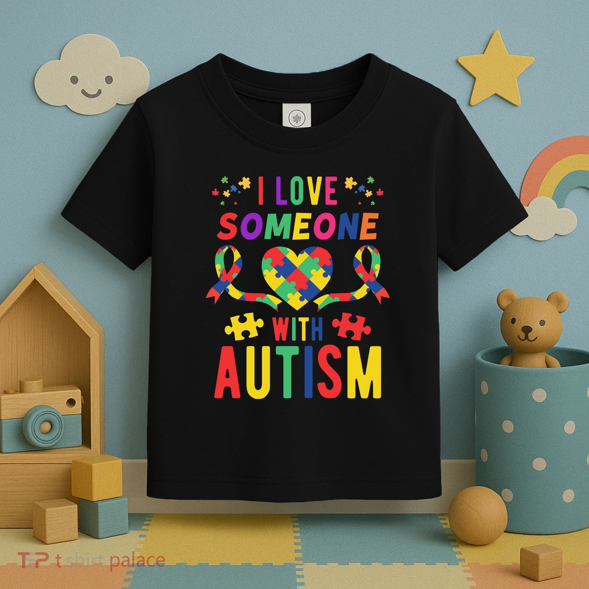 I Love Someone With Autism Ribbon Heart Toddler T-Shirt