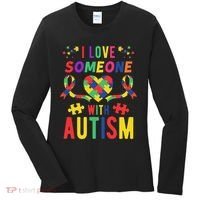 I Love Someone With Autism Ribbon Heart Women's Long Sleeve Shirt thumb 0