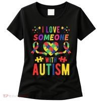 I Love Someone With Autism Ribbon Heart Women's T-Shirt thumb 0
