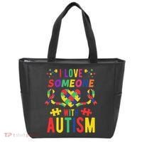 I Love Someone With Autism Ribbon Heart Tote Bag thumb 0
