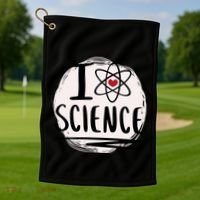 I Love Science L Cool Scientist Theme Graphic Meaningful Gift Golf Towel thumb 1