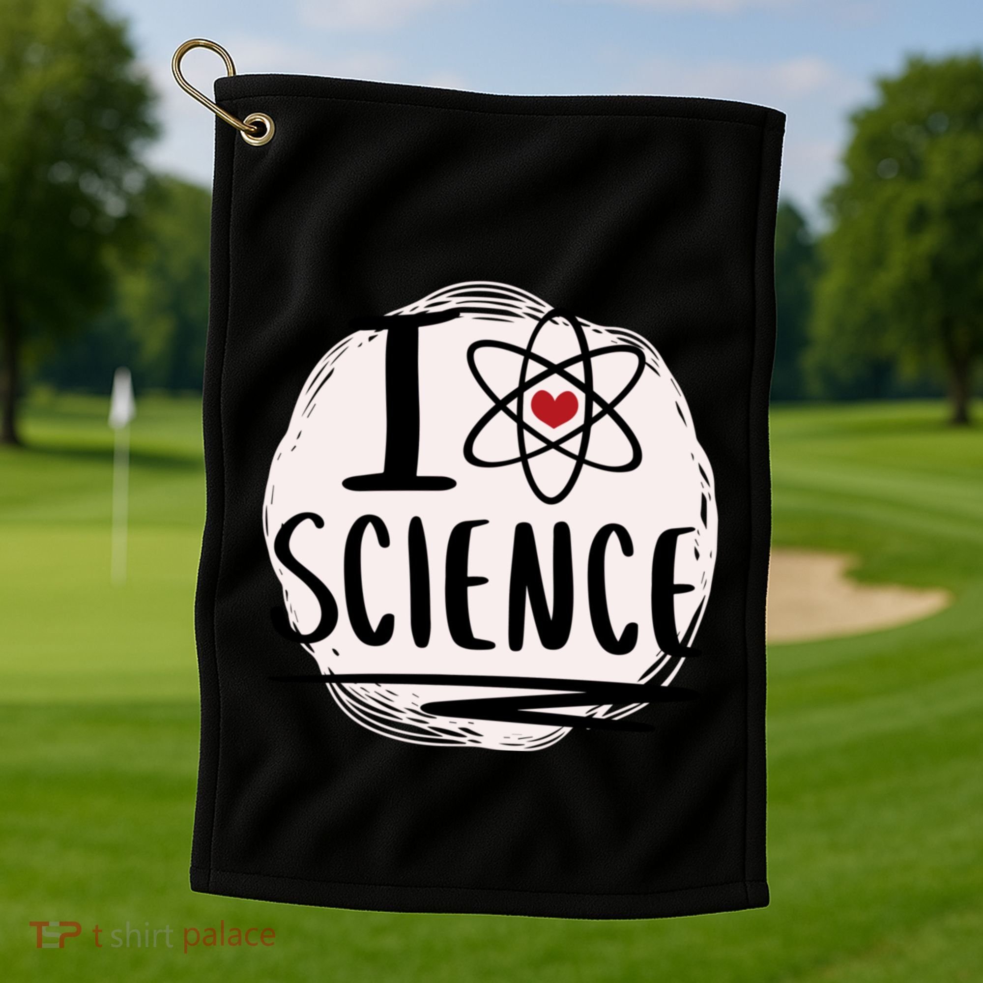 I Love Science L Cool Scientist Theme Graphic Meaningful Gift Golf Towel