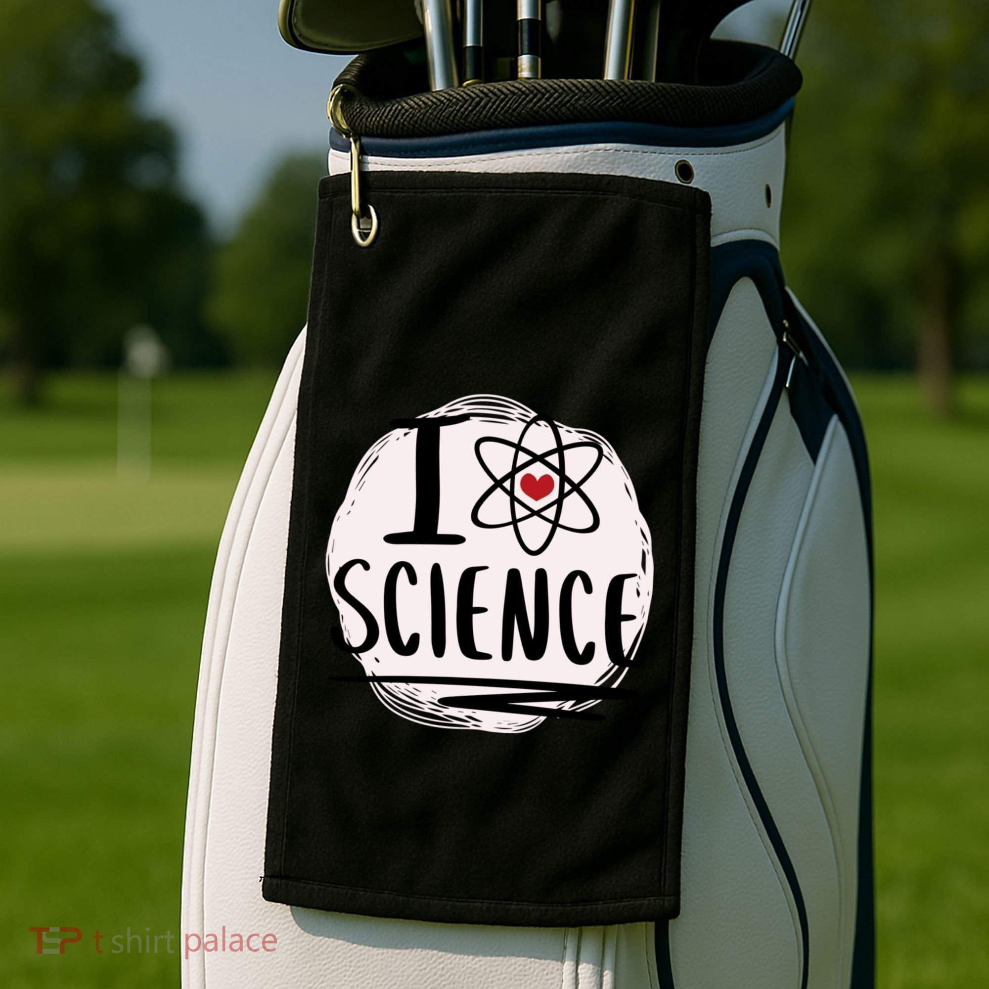 I Love Science L Cool Scientist Theme Graphic Meaningful Gift Golf Towel