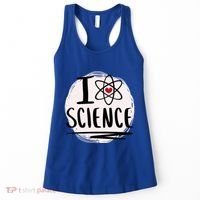 I Love Science L Cool Scientist Theme Graphic Meaningful Gift Women's Tank Top thumb 0