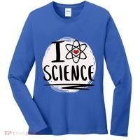 I Love Science L Cool Scientist Theme Graphic Meaningful Gift Women's Long Sleeve Shirt thumb 0