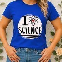 I Love Science L Cool Scientist Theme Graphic Meaningful Gift Women's T-Shirt thumb 2