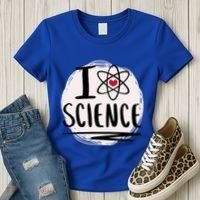 I Love Science L Cool Scientist Theme Graphic Meaningful Gift Women's T-Shirt thumb 3