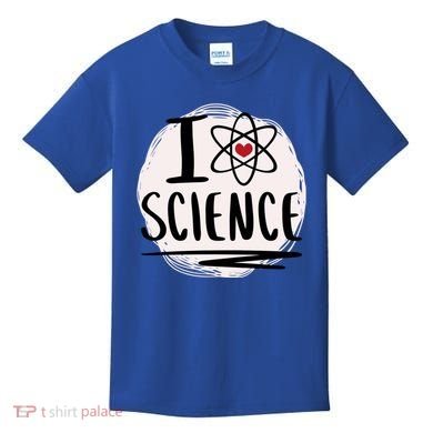 I Love Science L Cool Scientist Theme Graphic Meaningful Gift Kids T-Shirt