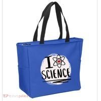 I Love Science L Cool Scientist Theme Graphic Meaningful Gift Tote Bag thumb 2