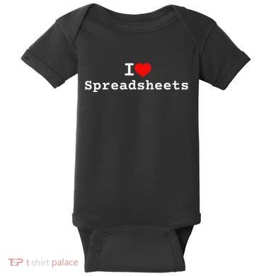 I Love Spreadsheets Baby Bodysuit