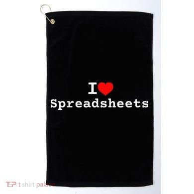 I Love Spreadsheets Golf Towel