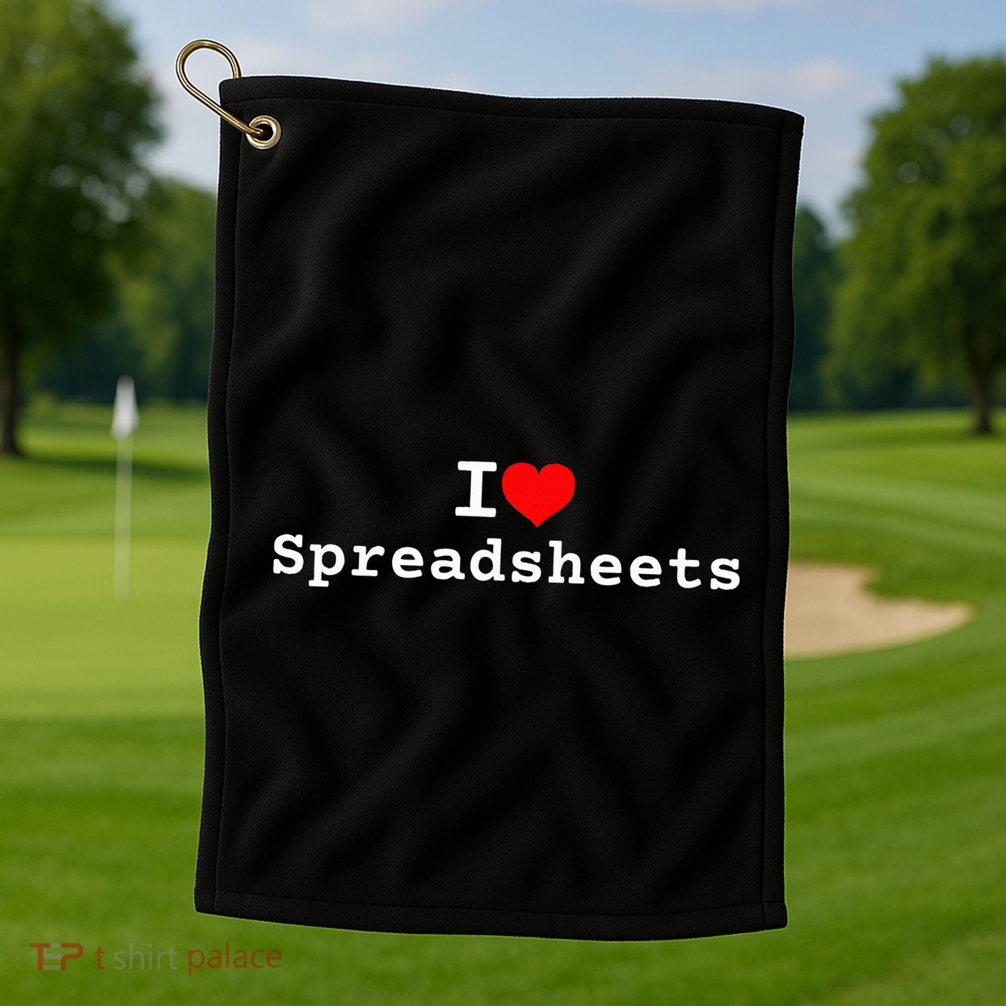 I Love Spreadsheets Golf Towel